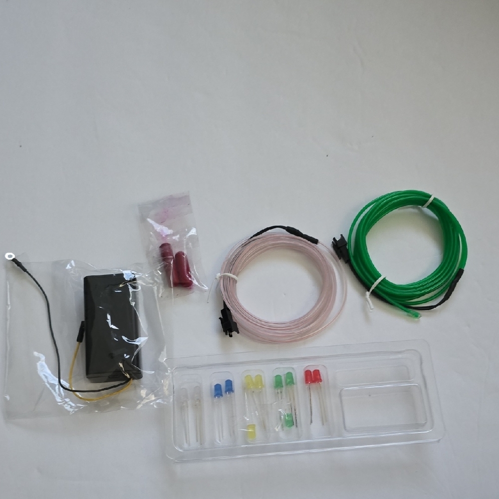 LED Light Accessories Set with Green and Pink Wires